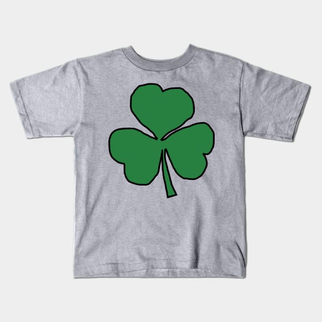 Green Shamrock Kids T-Shirt by ellenhenryart